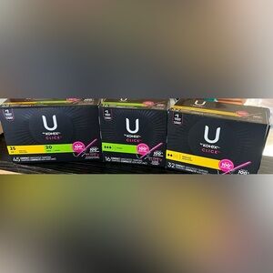 U By Kotex 3 Pack Bundle Of Tampons With Both Regular & Super Included All New!